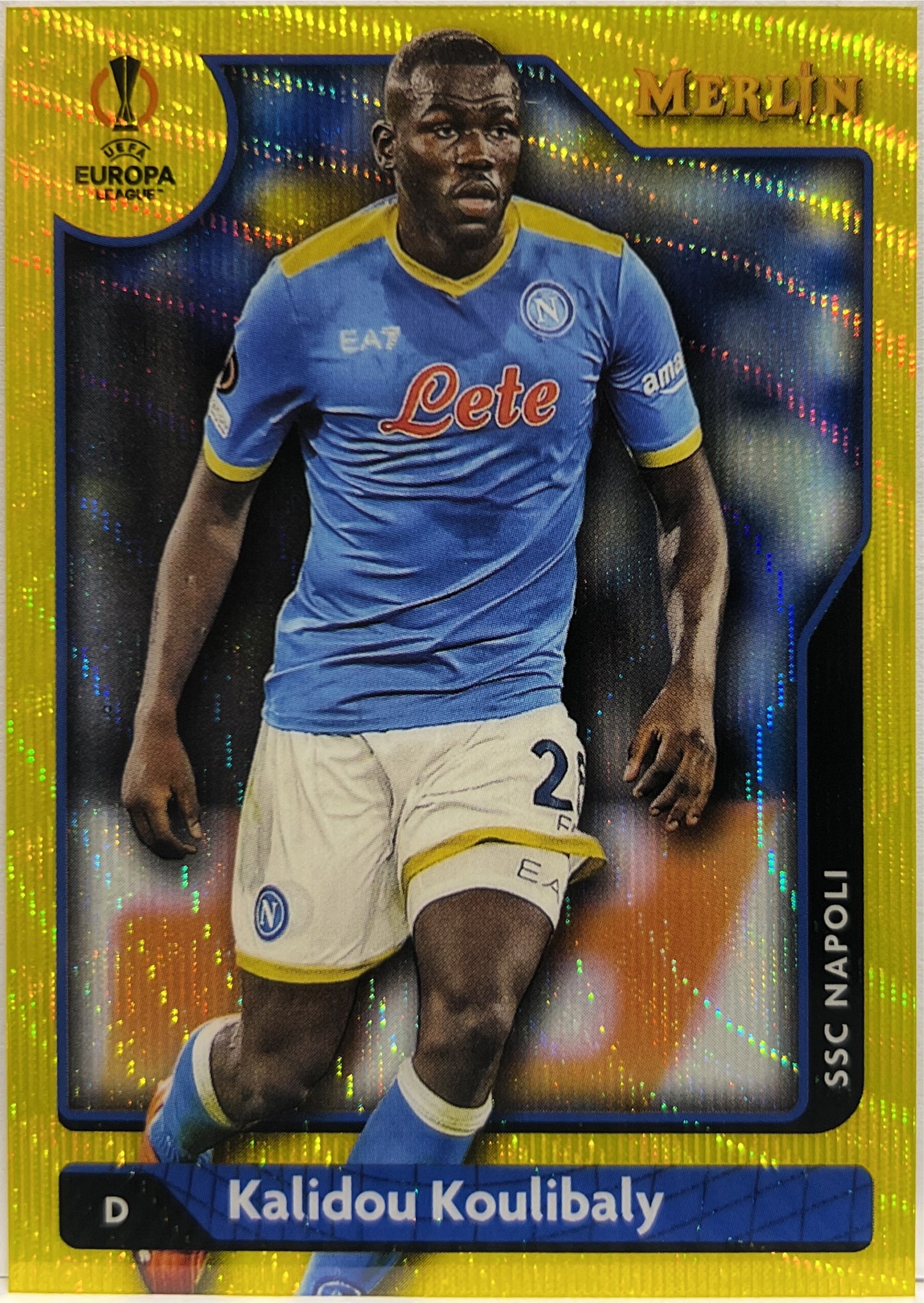 Kalidou Koulibaly 160/225 Yellow Shimmer Topps Chrome Merlin 2021/22