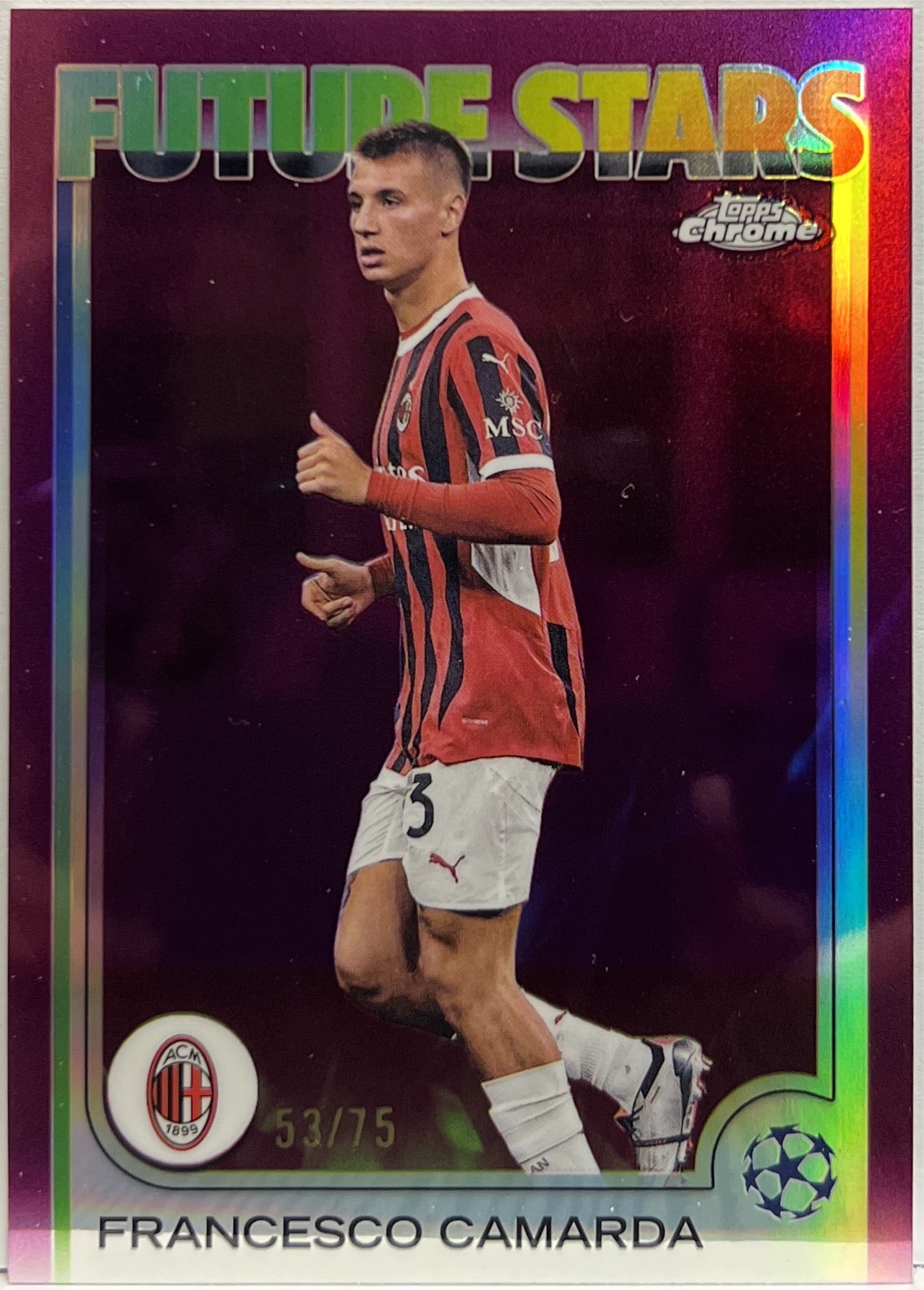 Francesco Camarda 53/75 Future Stars Magenta Topps Chrome UCC 2024/25
