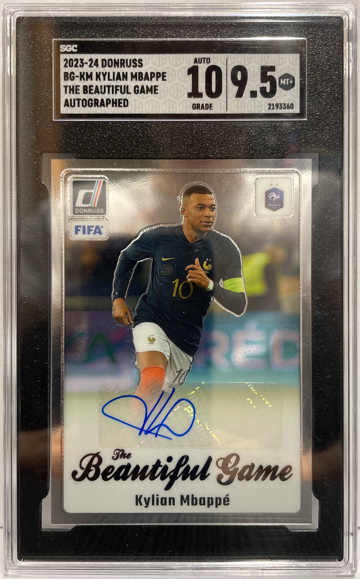 Kylian Mbappe Autograph The Beautiful Game Panini Donruss Fifa 2023/24 SGC 9.5 Auto 10
