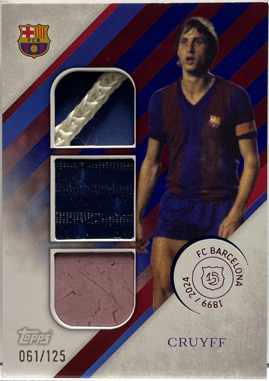 Cruyff 61/125 Patch Triple Relic Topps Barcelona 125 2024/25