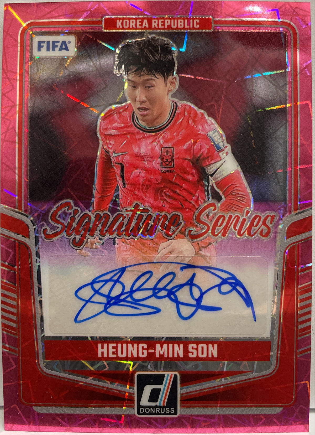 Heung Min Son Autograph Signature Series Pink Panini Donruss Fifa 2024/25