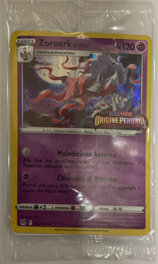 Zoroark Di Hisui 076/196 Promo Pokemon Spada e Scudo Origine Perduta Ita 2022