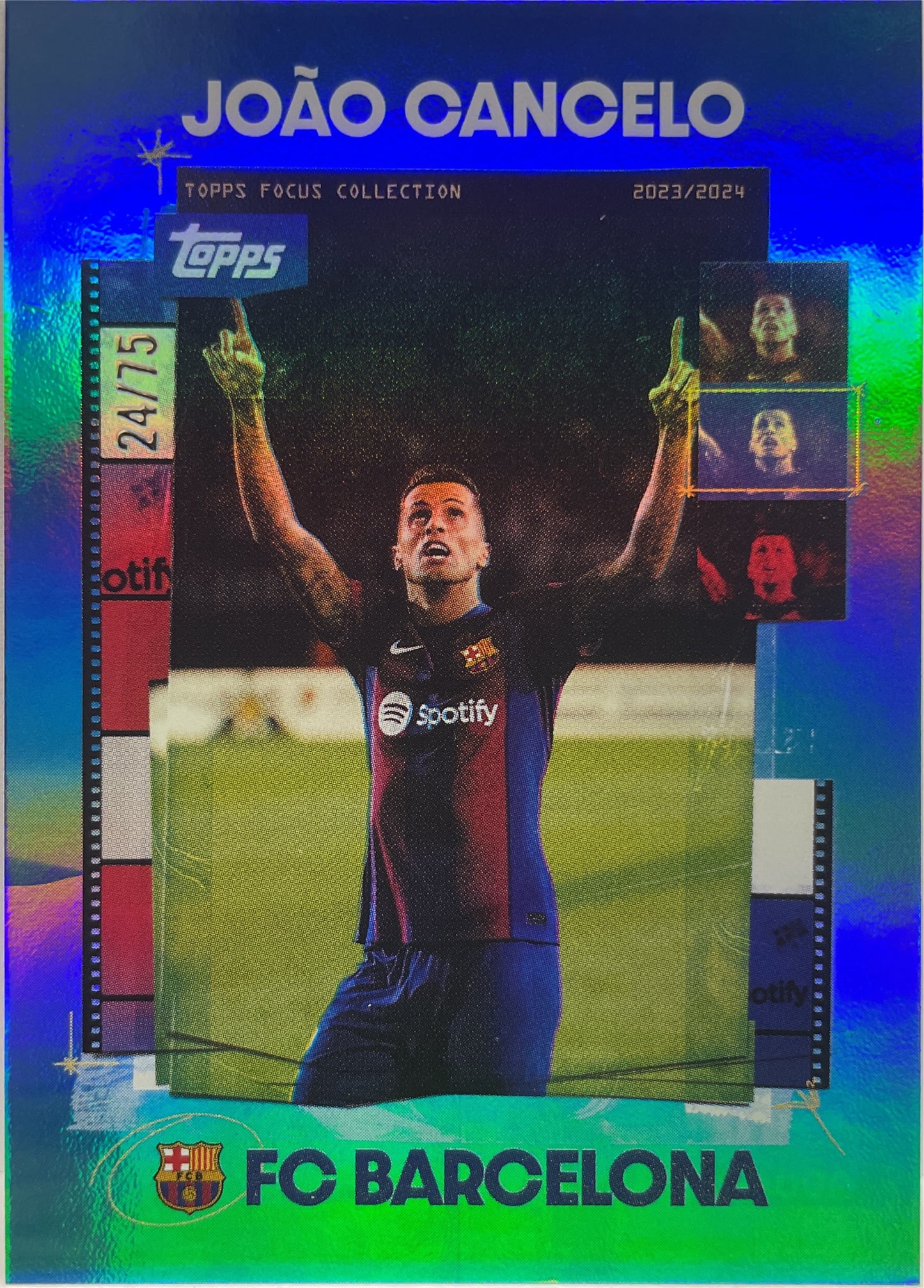 Joao Cancelo 24/75 Blue Topps Focus Barcelona 2023/24