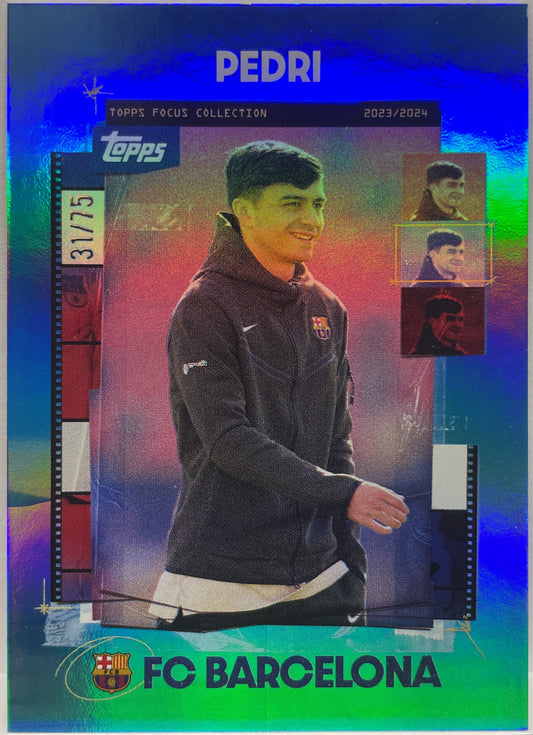 Pedri 31/75 Blue Topps Focus Barcelona 2023/24