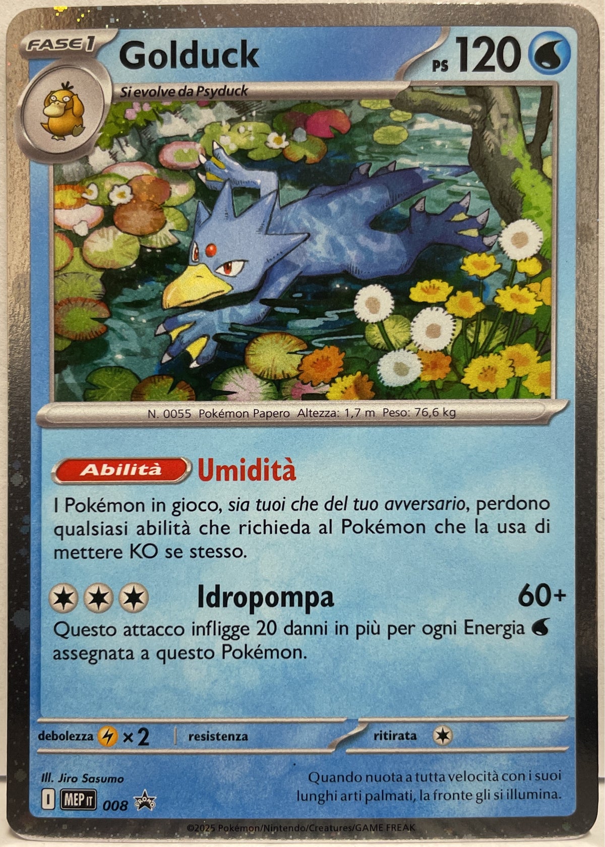 Golduck 008 Promo Pokemon MEP It Black Star Ita 2025