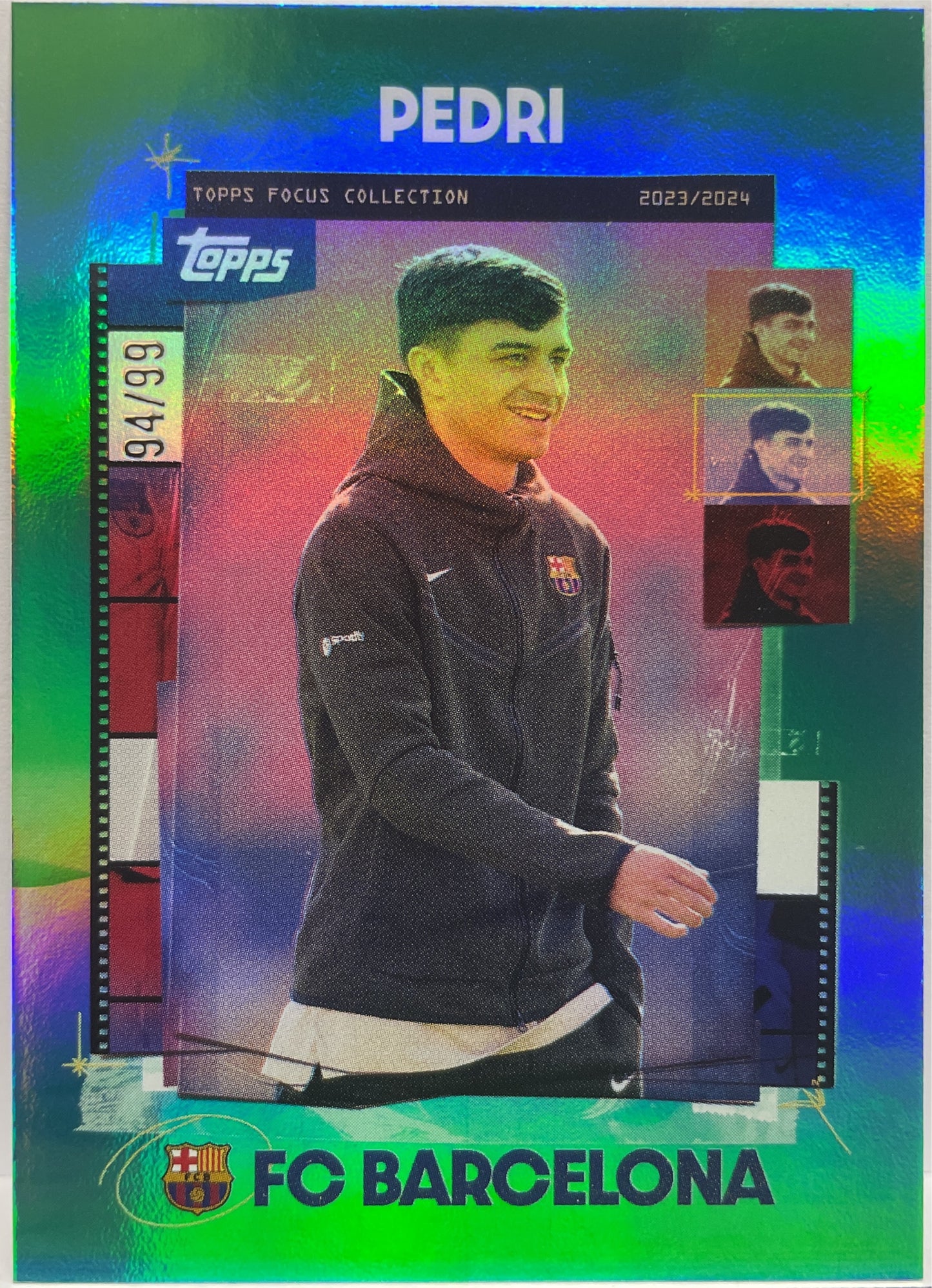 Pedri 94/99 Green Topps Focus Barcelona 2023/24