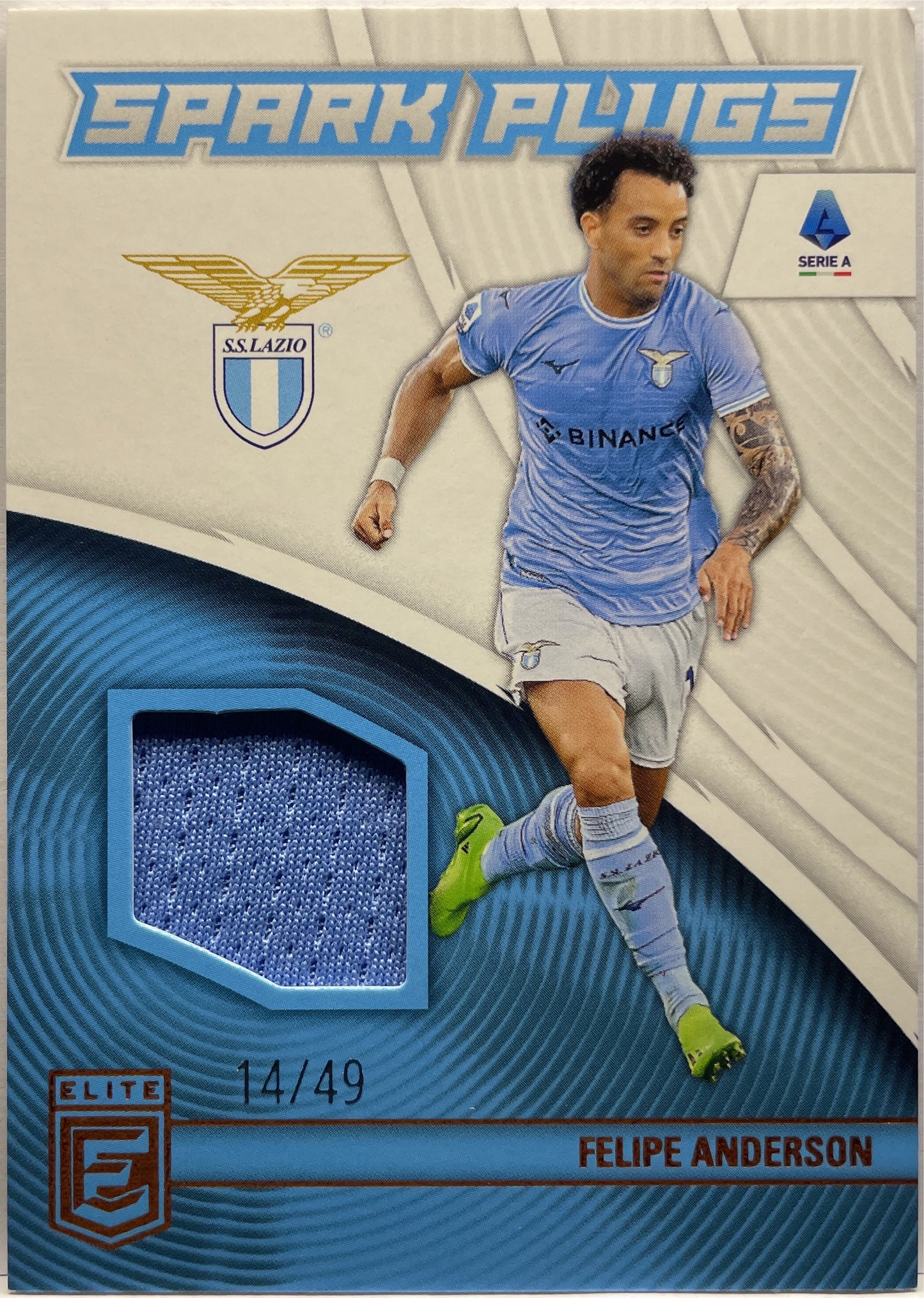 Felipe Anderson 14/49 Patch Spark Plugs Donruss Elite Serie A 2022/23