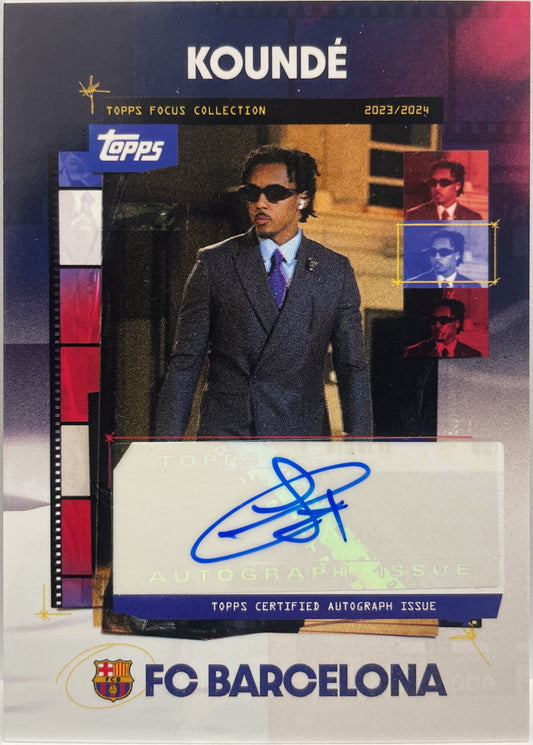 Jules Kounde Autograph Topps Focus Barcelona 2023/24