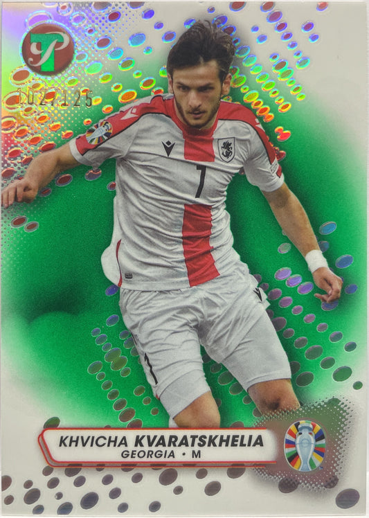 Khvicha Kvaratskhelia 102/125 Green Topps Pristine Uefa Euro 2024