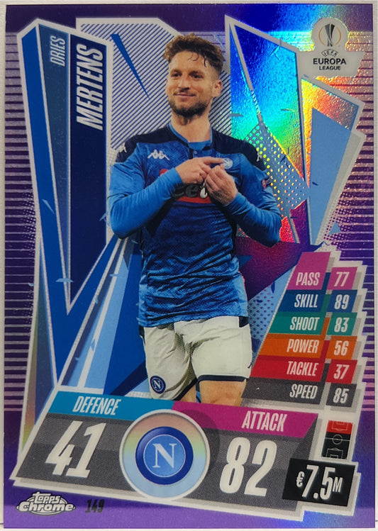 Dries Mertens 140/299 Purple Topps Chrome Match Attax