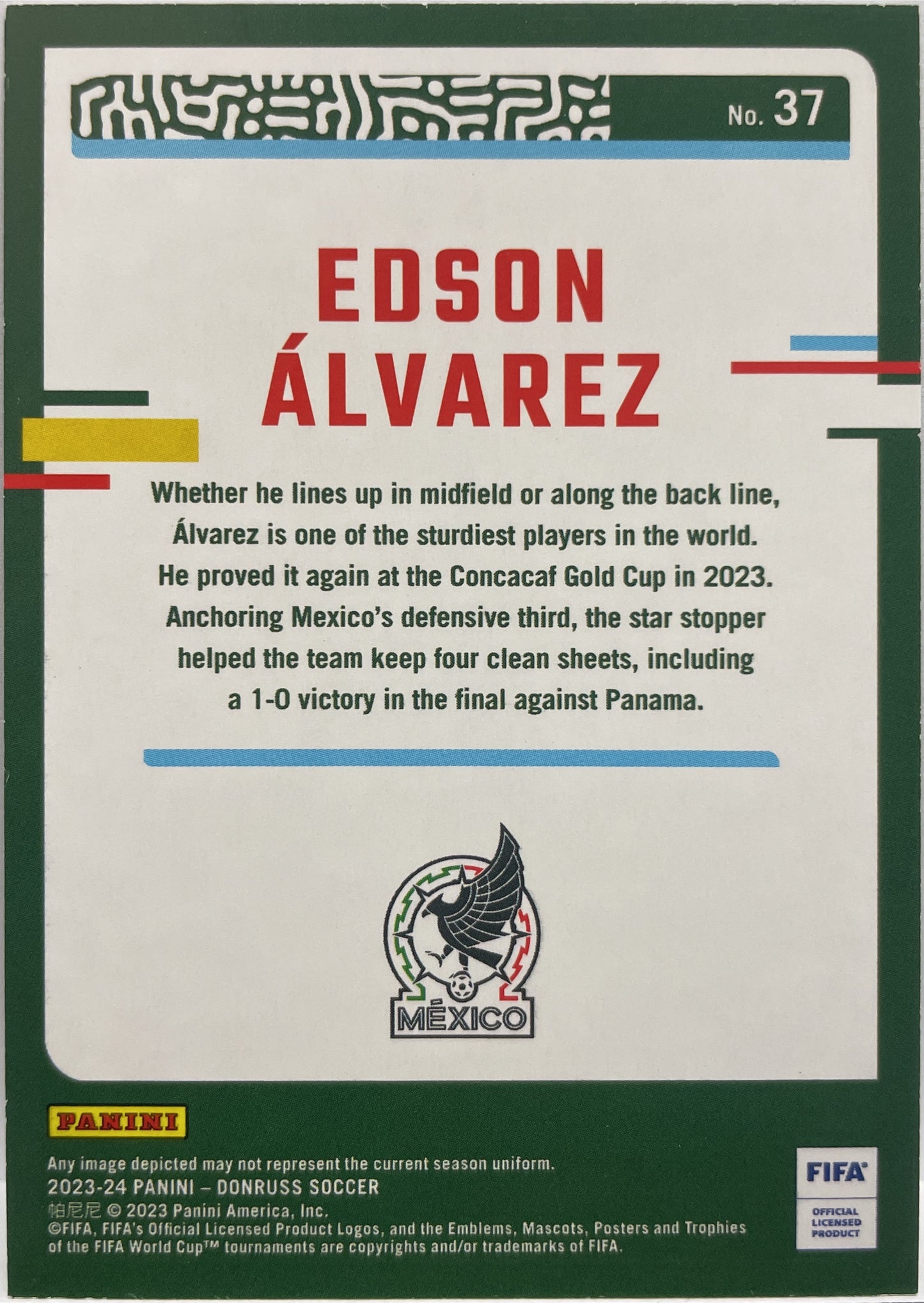 Edson Alvarez 5/199 Teal Donruss Fifa 2023/24