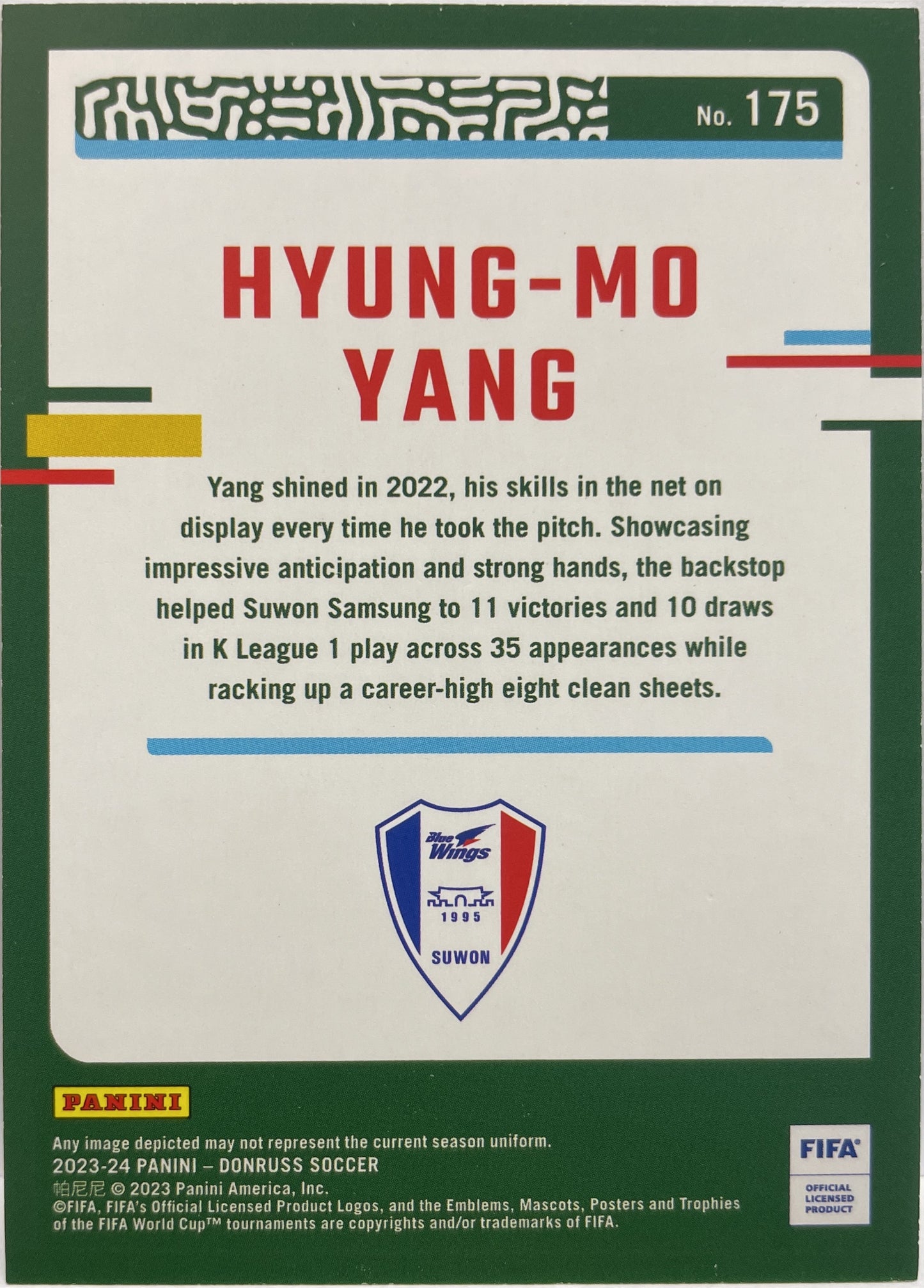 Hyung-Mo Yang 36/199 Teal Donruss Fifa 2023/24