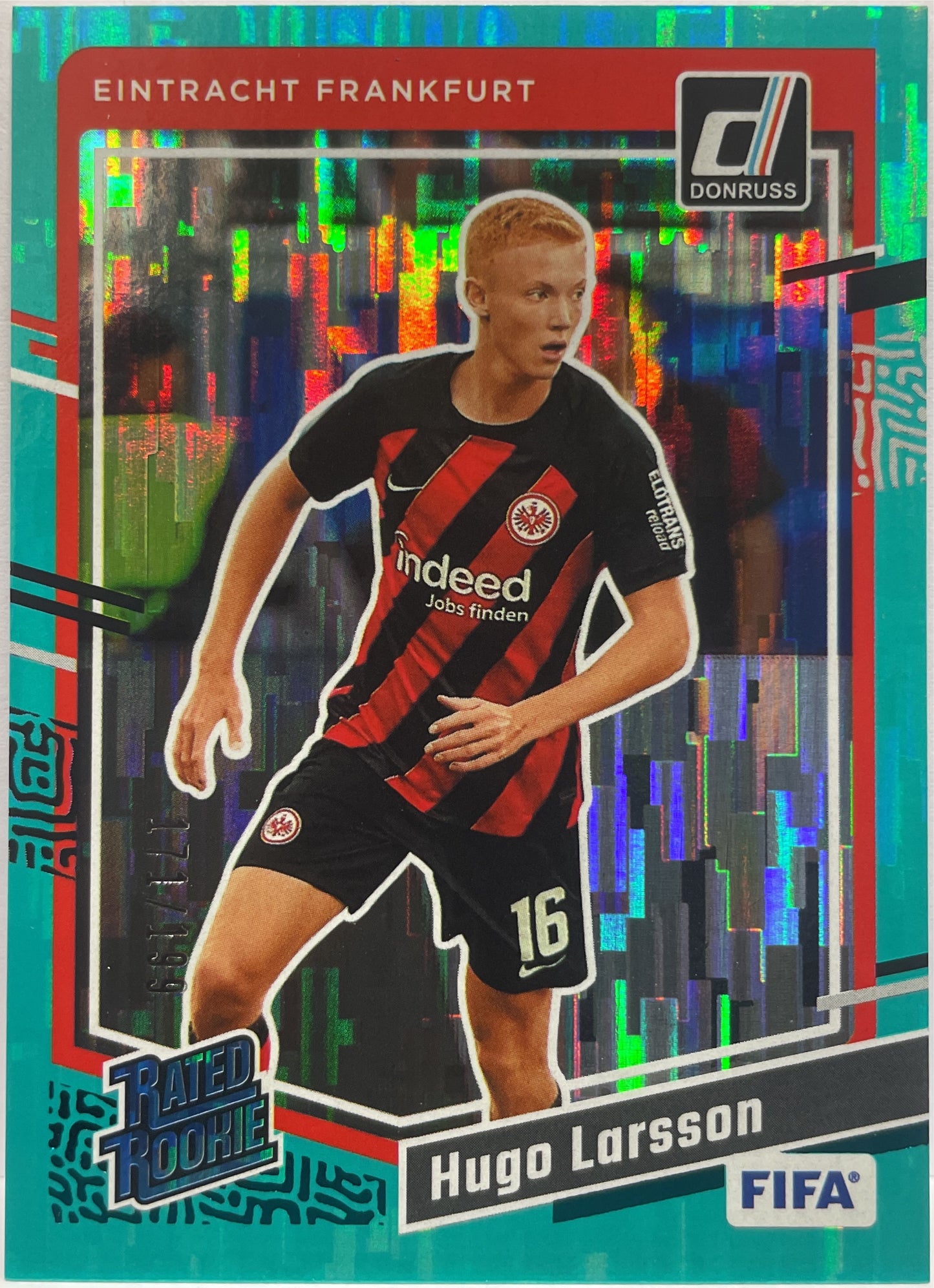 Hugo Larsson 171/199 Rated Rookie Teal Donruss Fifa 2023/24