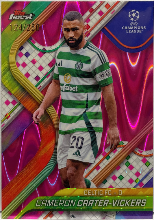 Cameron Carter Vickers 124/250 Pink RayWave Topps Finest UCC 2024/25