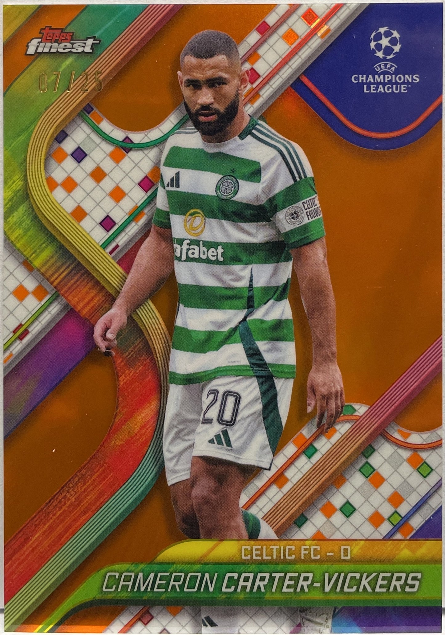 Cameron Carter Vickers 7/25 Orange Topps Finest UCC 2024/25