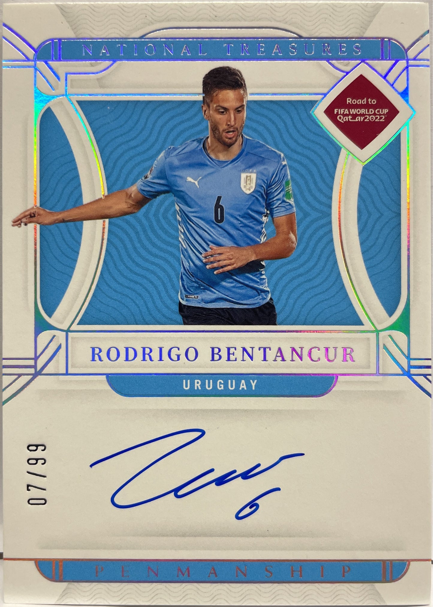 Rodrigo Bentancur 7/99 Autograph Penmanship National Treasures Road To Qatar 2022