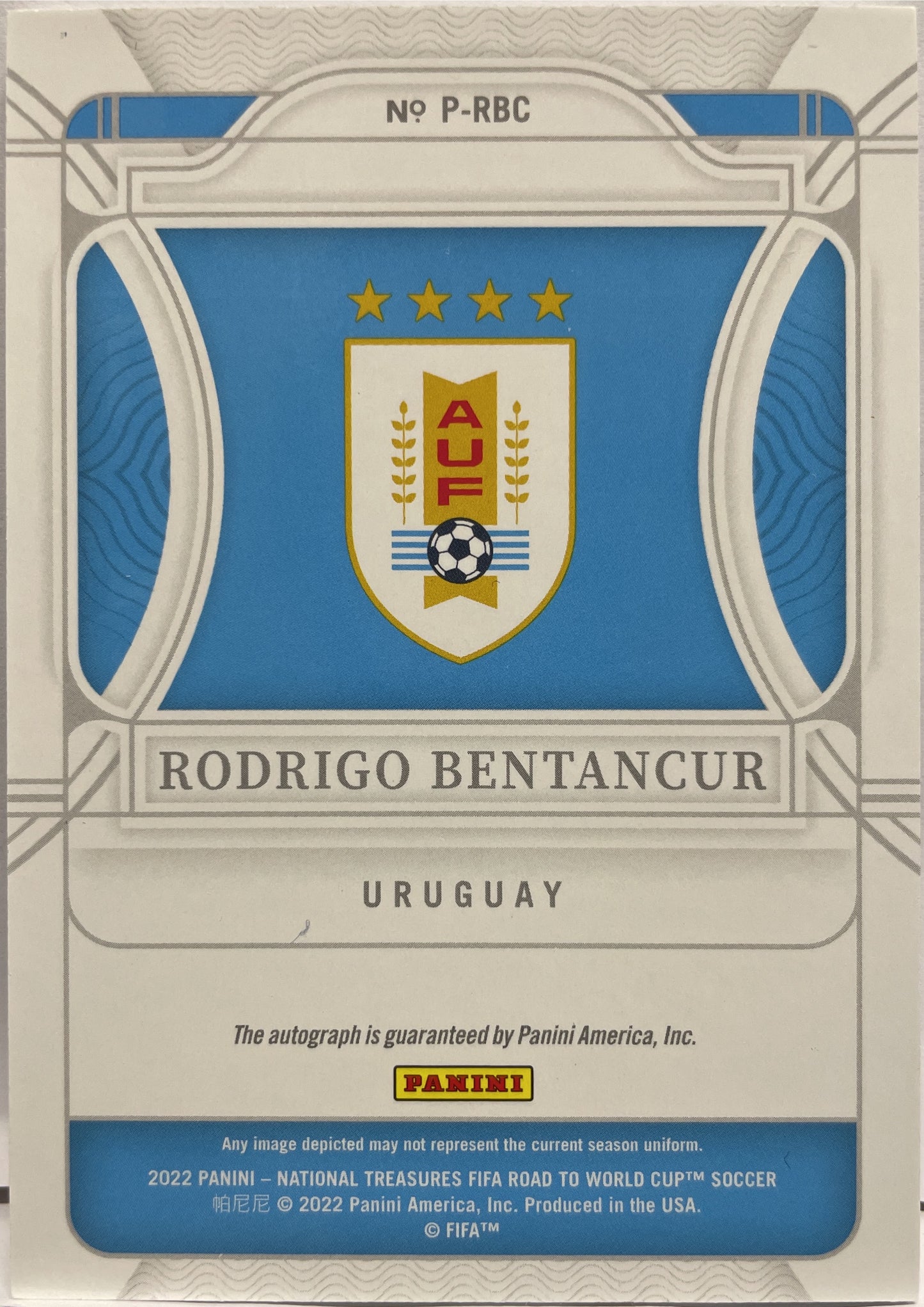 Rodrigo Bentancur 7/99 Autograph Penmanship National Treasures Road To Qatar 2022
