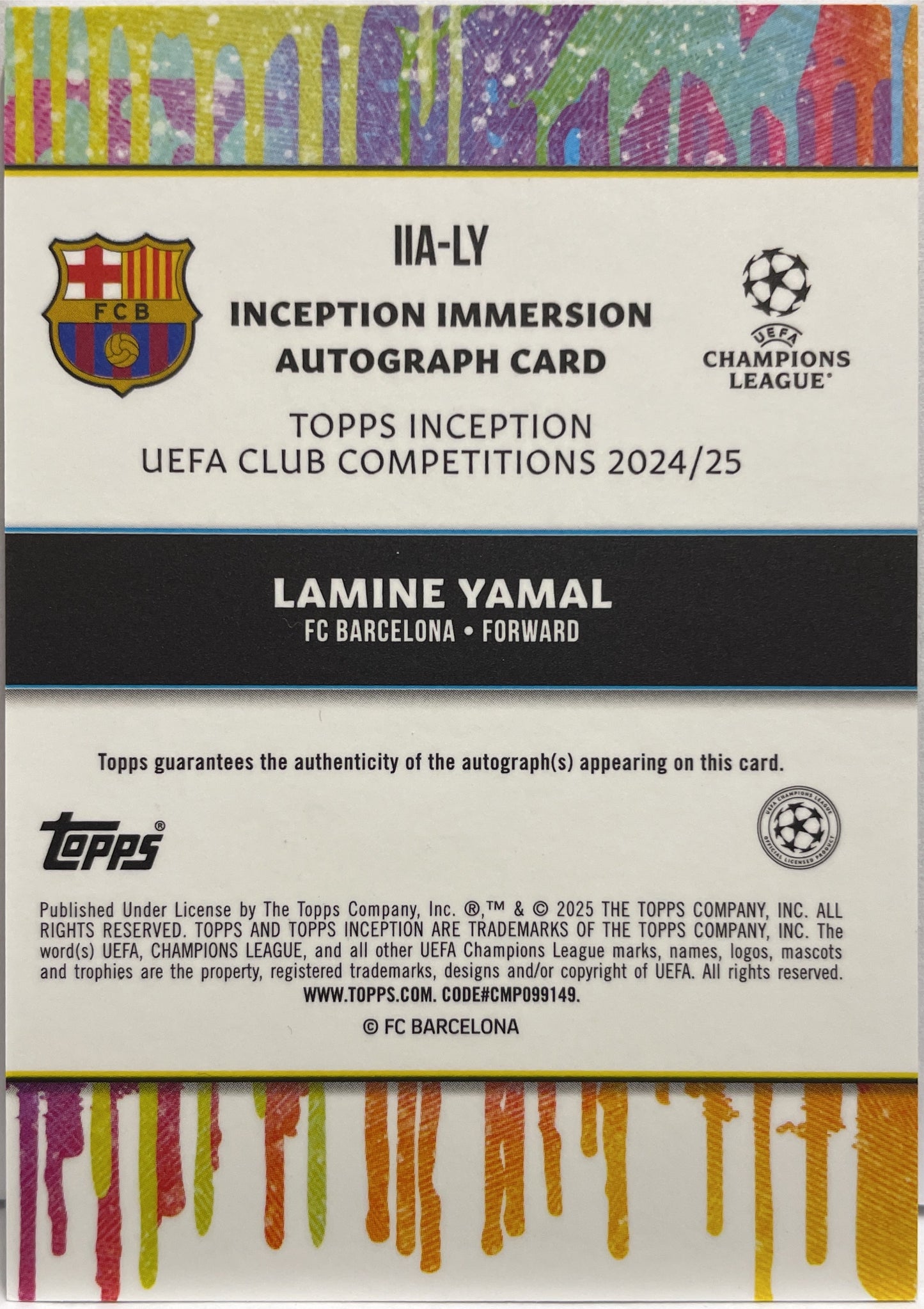 Lamine Yamal 1/1 Autograph Immersion Topps Inception 2024/25