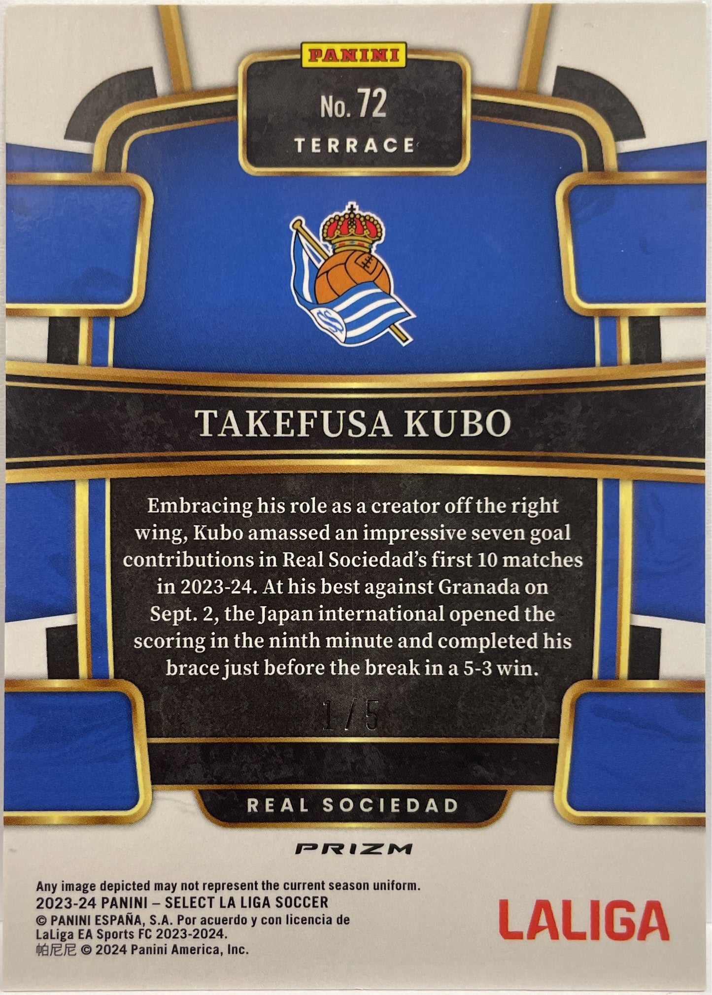 Takefusa Kubo 1/5 Terrace Green Select La Liga 2023/24