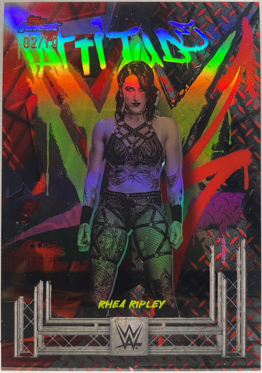 Rhea Ripley 2/10 Titans Topps Finest WWE 2025