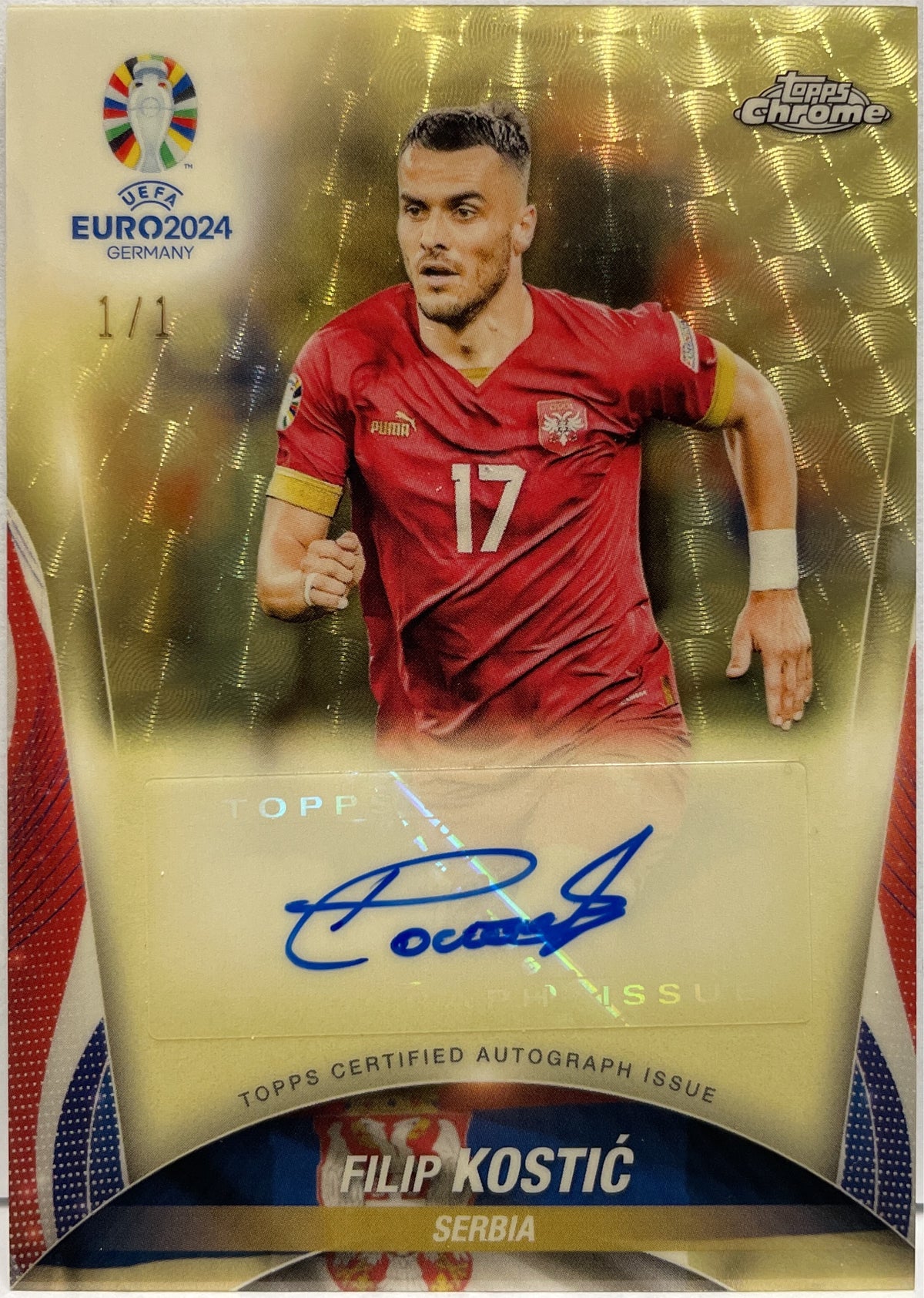 Filip Kostic 1/1 Autograph Superfractor Topps Chrome Uefa Euro 2024