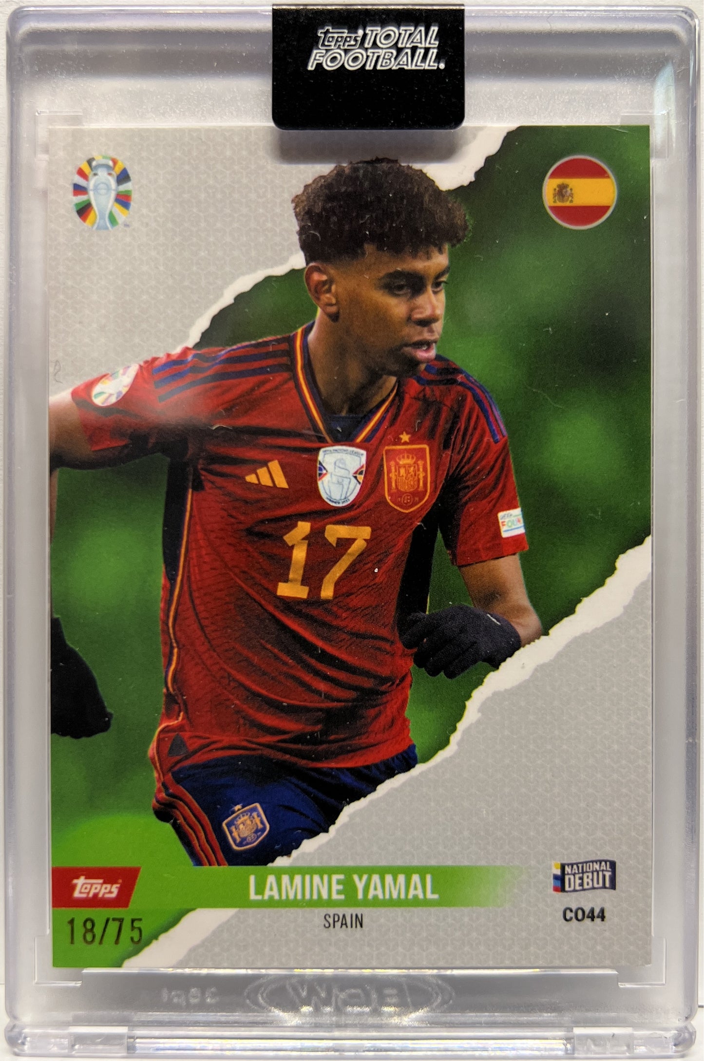 Lamine Yamal 18/75 National Debut  Green Topps Total Football Euro 2024