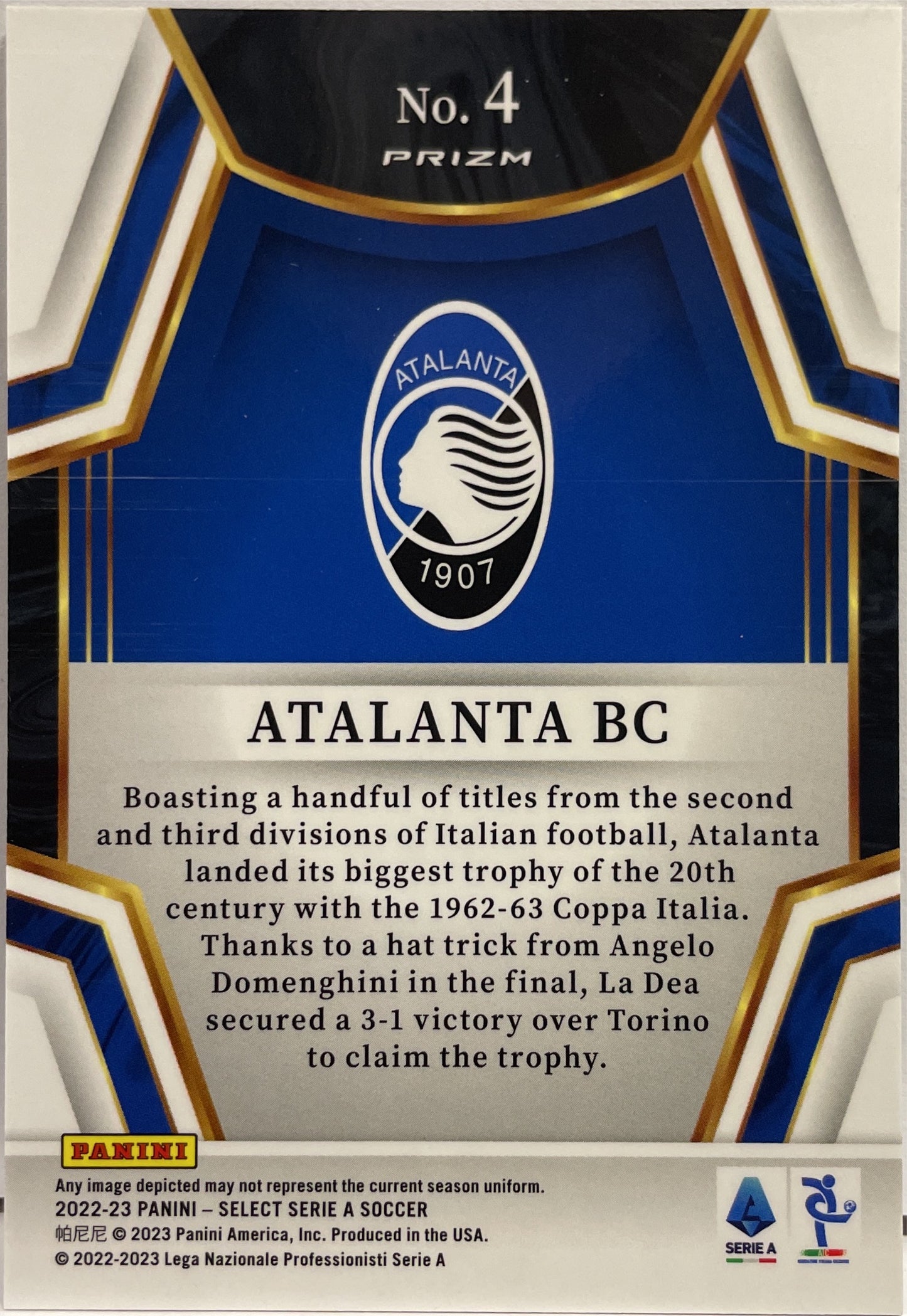 Atalanta Team Bedge Panini Select Serie A 2022/23