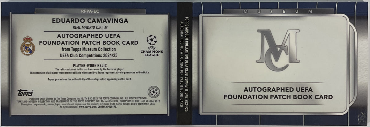 Eduardo Camavinga 1/1 Patch Worn Autograph Booklet Topps Museum 2024/25