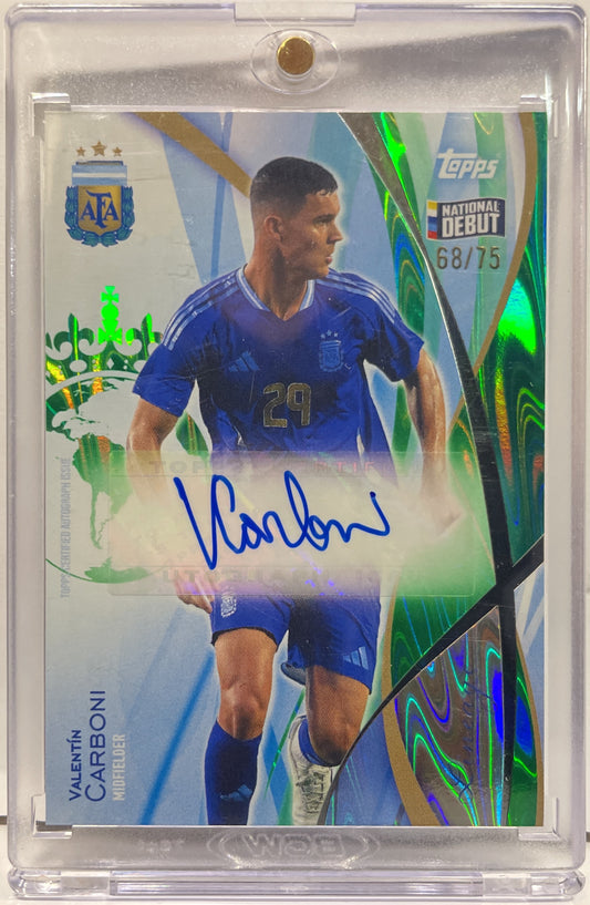 Valentin Carboni 68/75 Autograph National Debut Topps Lineage Argentina 2024