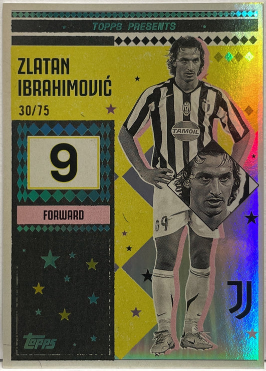 Zlatan Ibrahimovic 30/75 Aqua Topps Juventus Premium Team Set 2024/25