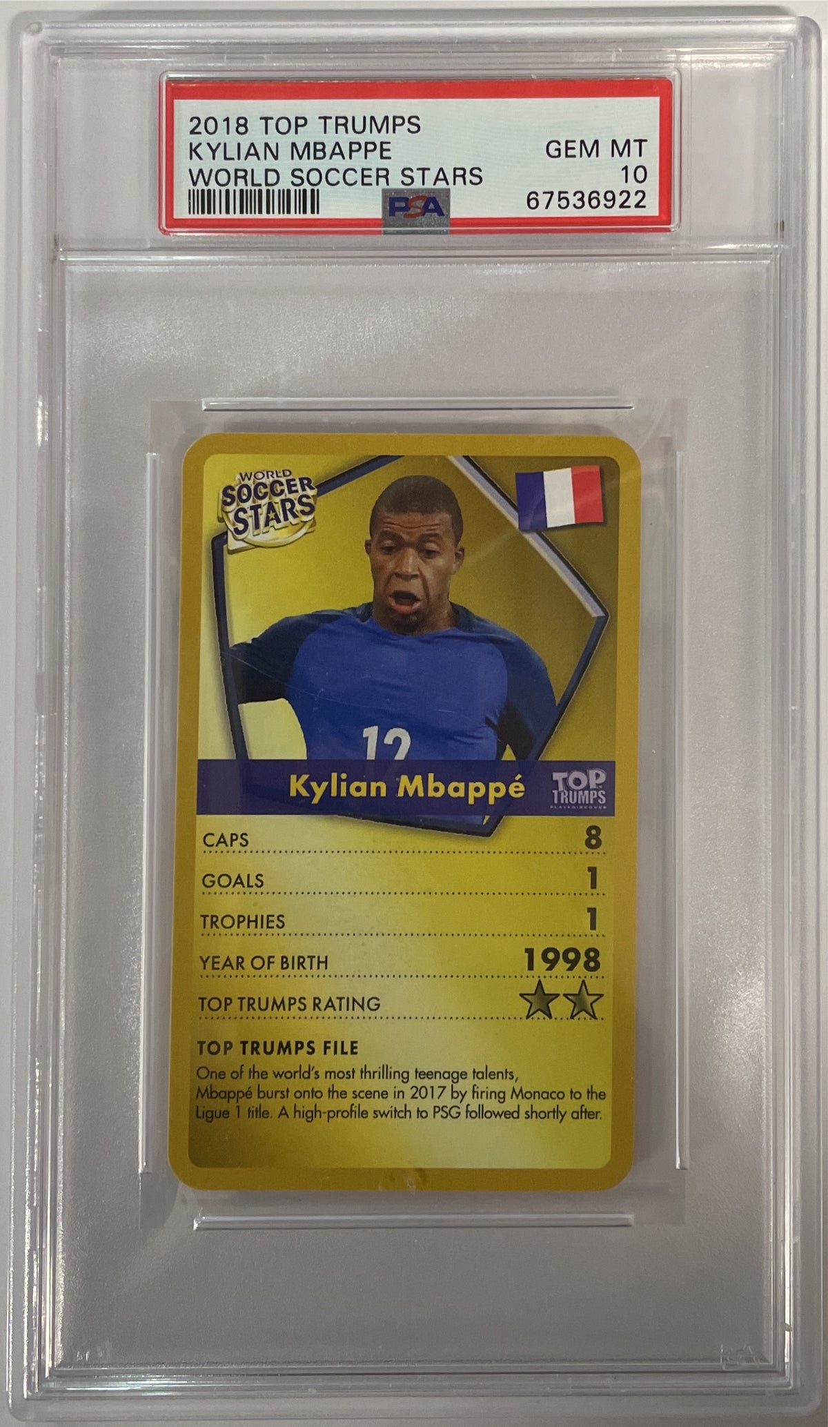 Kylian Mbappe Top Trumps 2018 PSA 10
