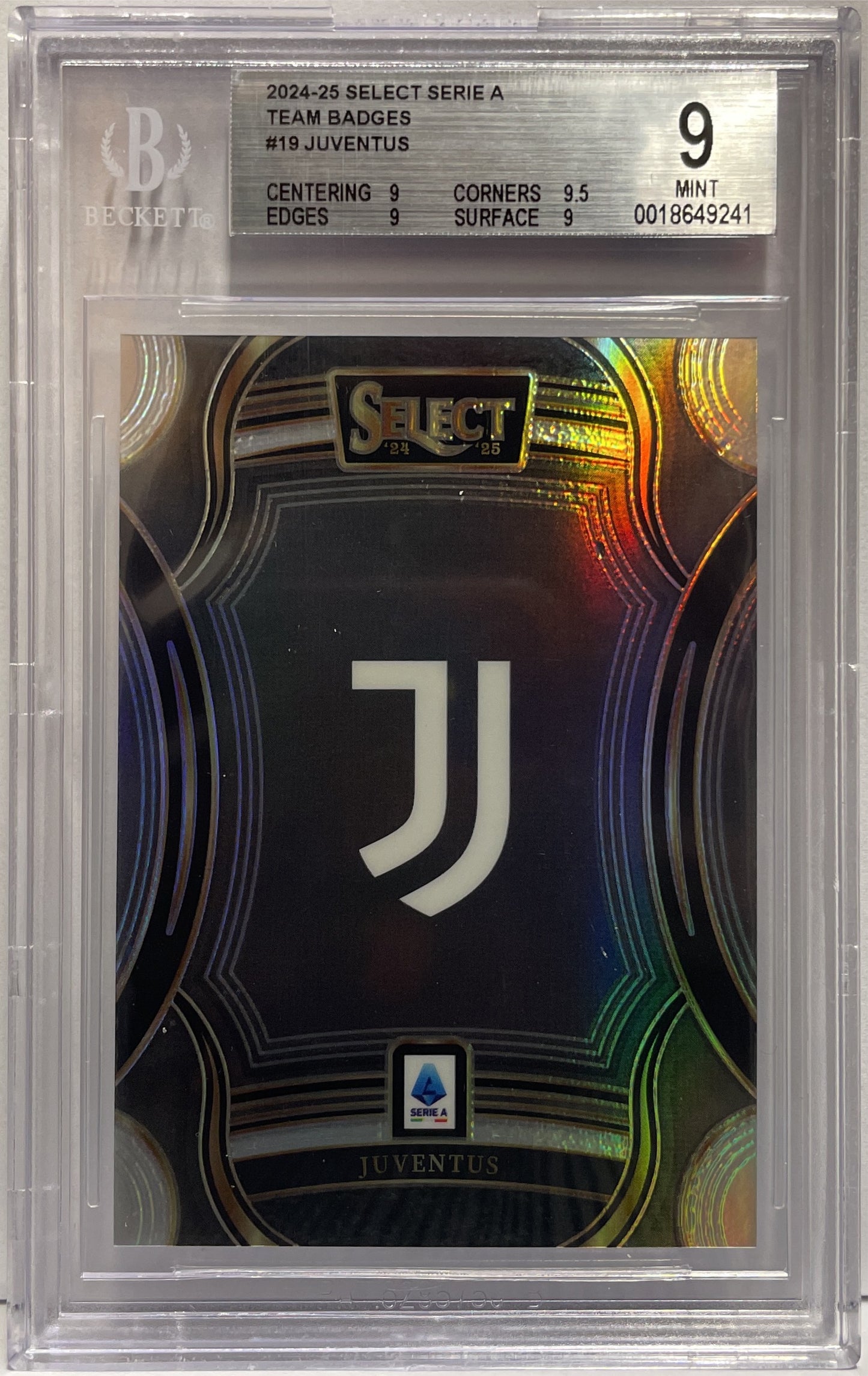 Juventus Team Badge Panini Select Serie A 2024/25 Beckett 9