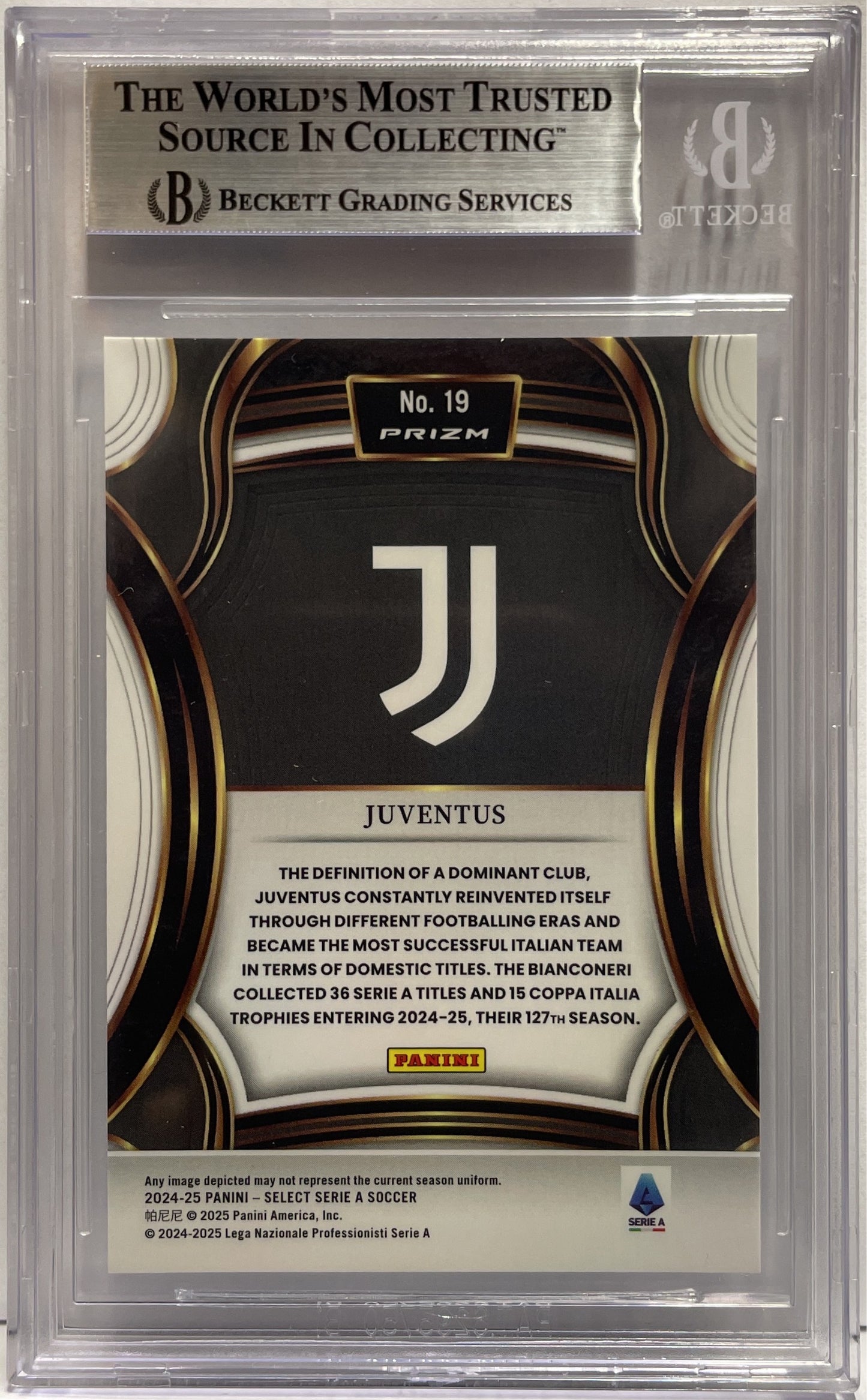 Juventus Team Badge Panini Select Serie A 2024/25 Beckett 9