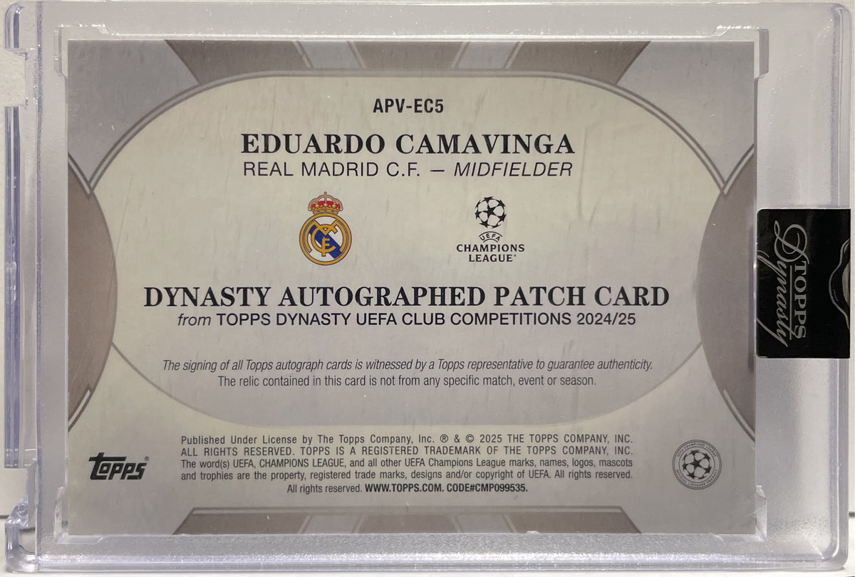 Eduardo Camavinga 4/10 Patch Worn Autograph Topps Dynasty UCL 2024/25