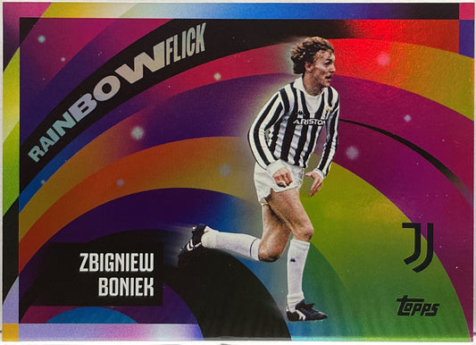Zbigniew Boniek Rainbow Flick Topps Juventus Premium Team Set 2024/25