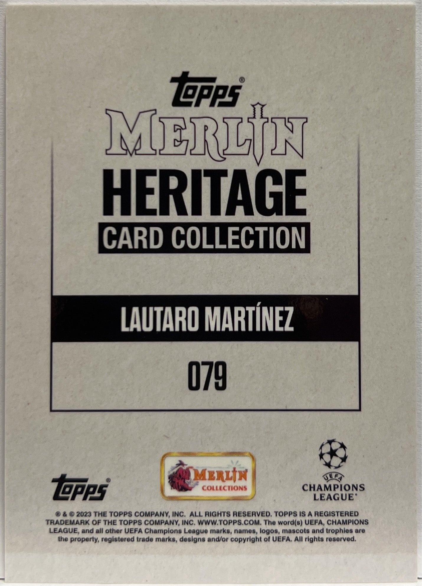 Lautaro Martinez 9/10 Topps Merlin Heritage 2023/24