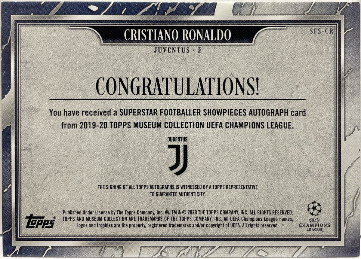 Cristiano Ronaldo 11/25 Autograph Superstar Footballer Showpieces Topps Museum 2019/20
