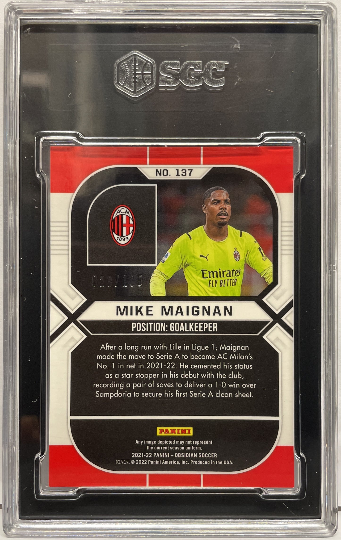 SGC 10 - Mike Maignan 26/105 Rookie - Obsidian 2021/22