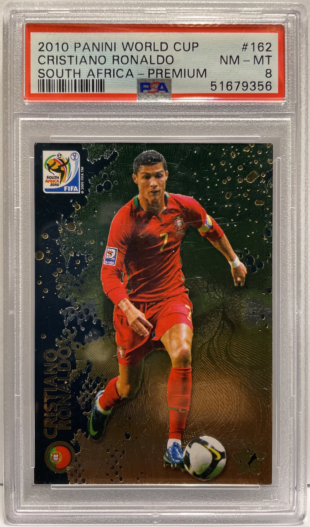 Cristiano Ronaldo Premium Panini World Cup South Africa 2010 PSA 8