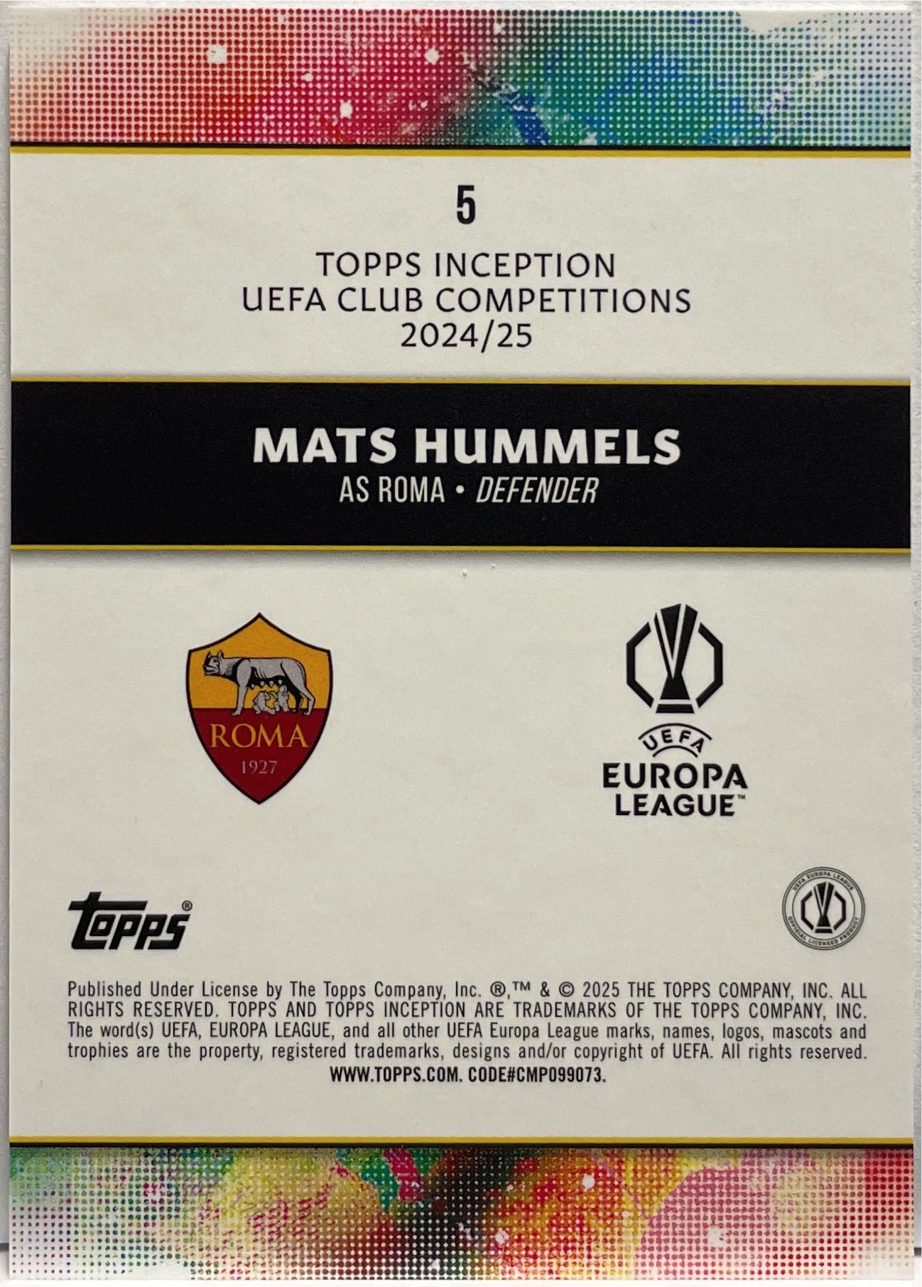 Mats Hummels First XI Topps Inception 2024/25
