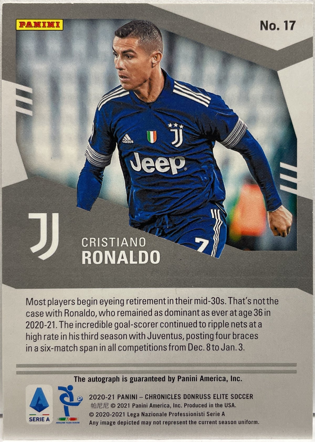 Cristiano Ronaldo 56/74 Autograph Donruss Elite Panini Chronicles 2020/21