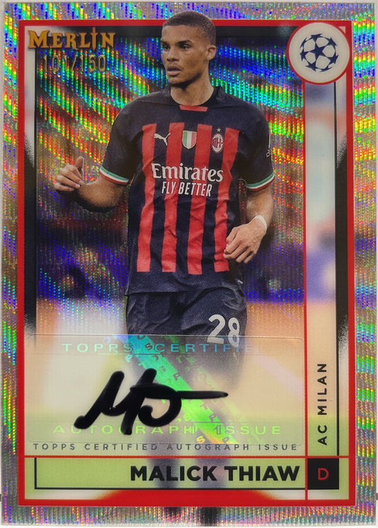 Malick Thiaw 101/150 Autograph Topps Chrome Merlin 2022/23