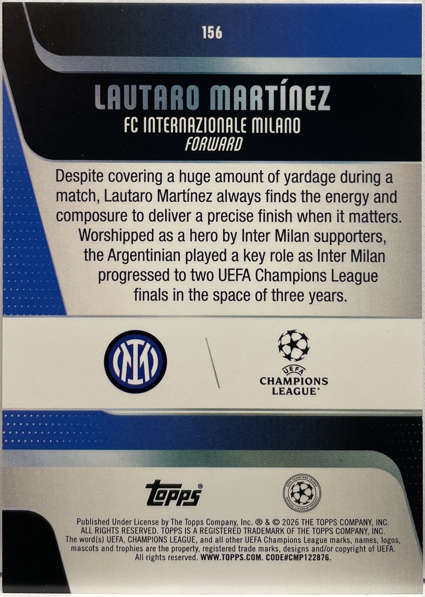 Lautaro Martinez SP Image Variation Topps UCC 2025/26
