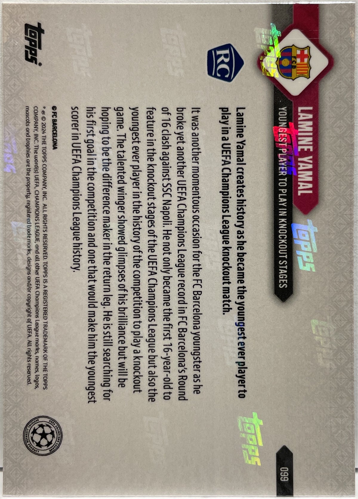 Lamine Yamal Rookie Topps Now 2024