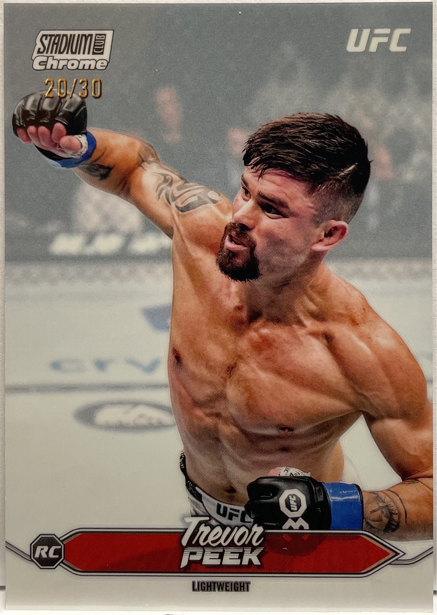 Trevor Peek 20/30 Rookie Chrome White Pearl Topps Stadium UFC 2025
