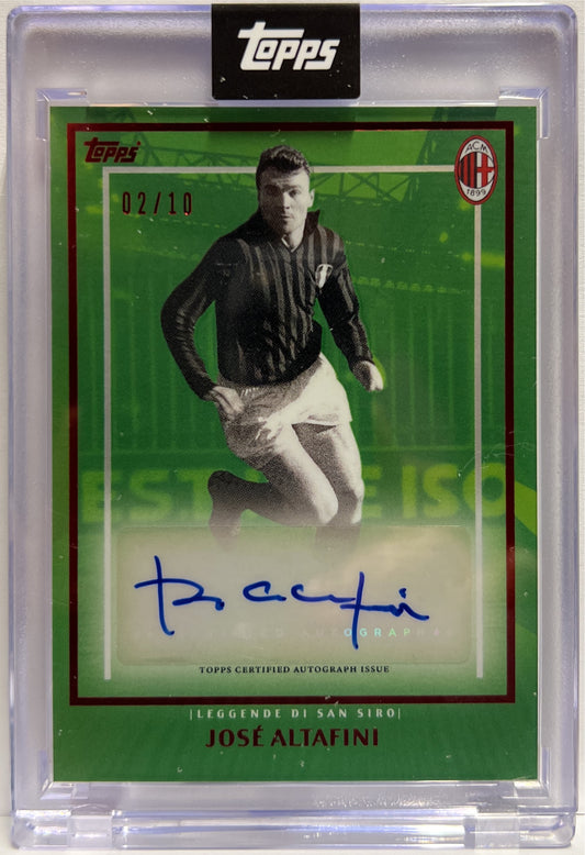 Jose Altafini 2/10 Autograph Leggende Di San Siro Green Topps AC Milan 125 Anniversary 2025