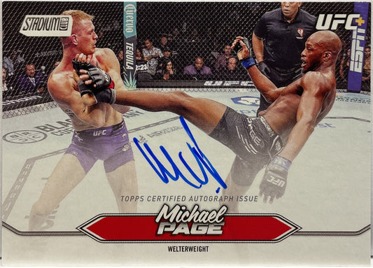 Michael Page Autograph On Card Topps Stadium UFC 2025