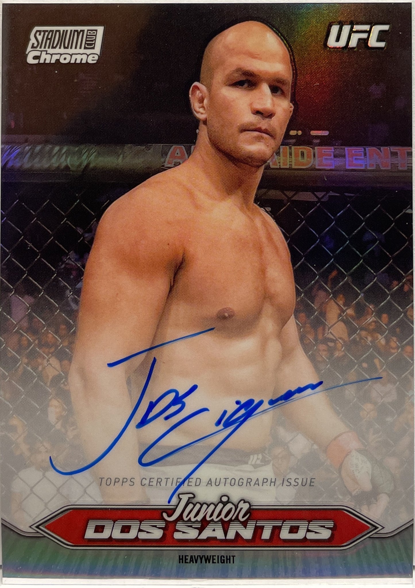 Junior Dos Santos Autograph On Card Chrome Topps Stadium UFC 2025
