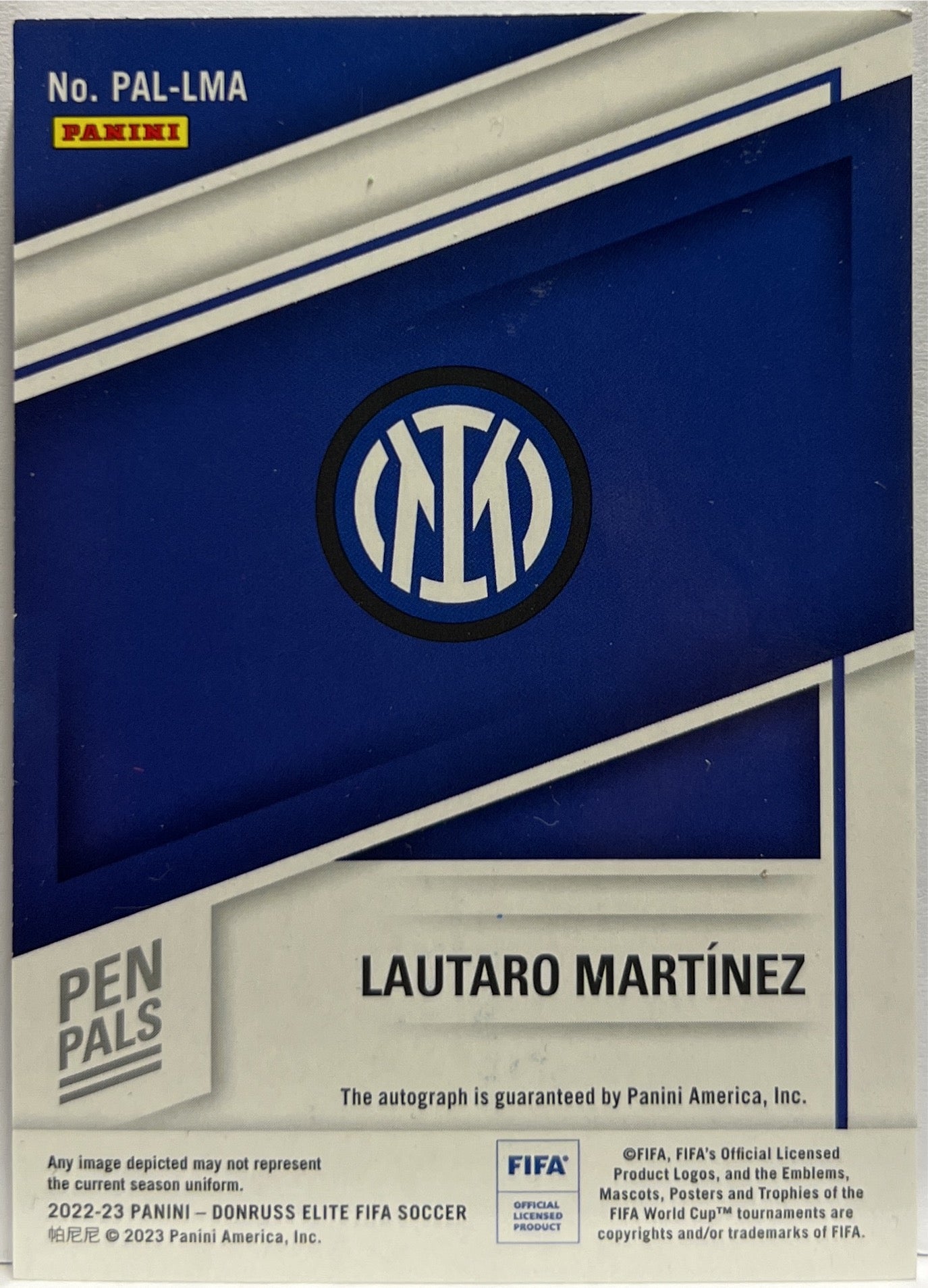 Lautaro Martinez 135/199 Autograph Pen Pals Donruss Elite Fifa 2022/23