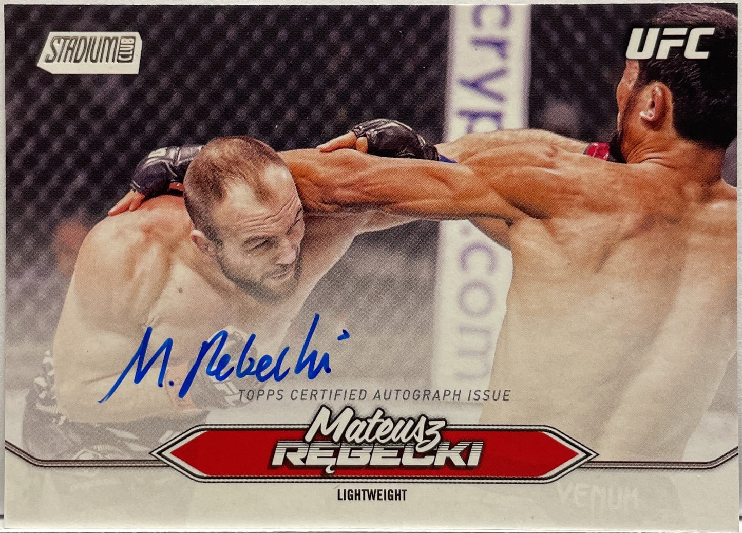 Mateusz Rebeki Autograph On Card Topps Stadium UFC 2025